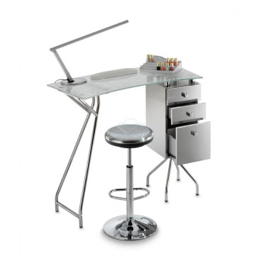 Стол маникюрный белый с вытяжкой 302LX 