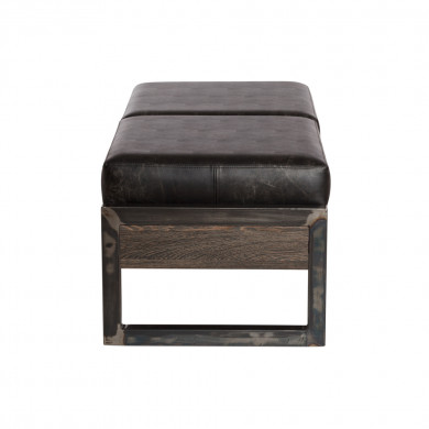 Пуф для барбершопа "Брикстон" двухместный